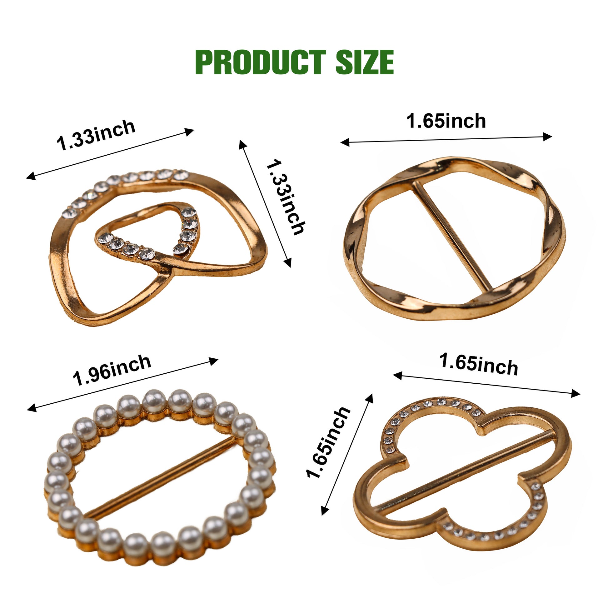 4 Counts Women Clothing Scarf Ring, Rhinestone & Pearl Design for Stylish Outfits