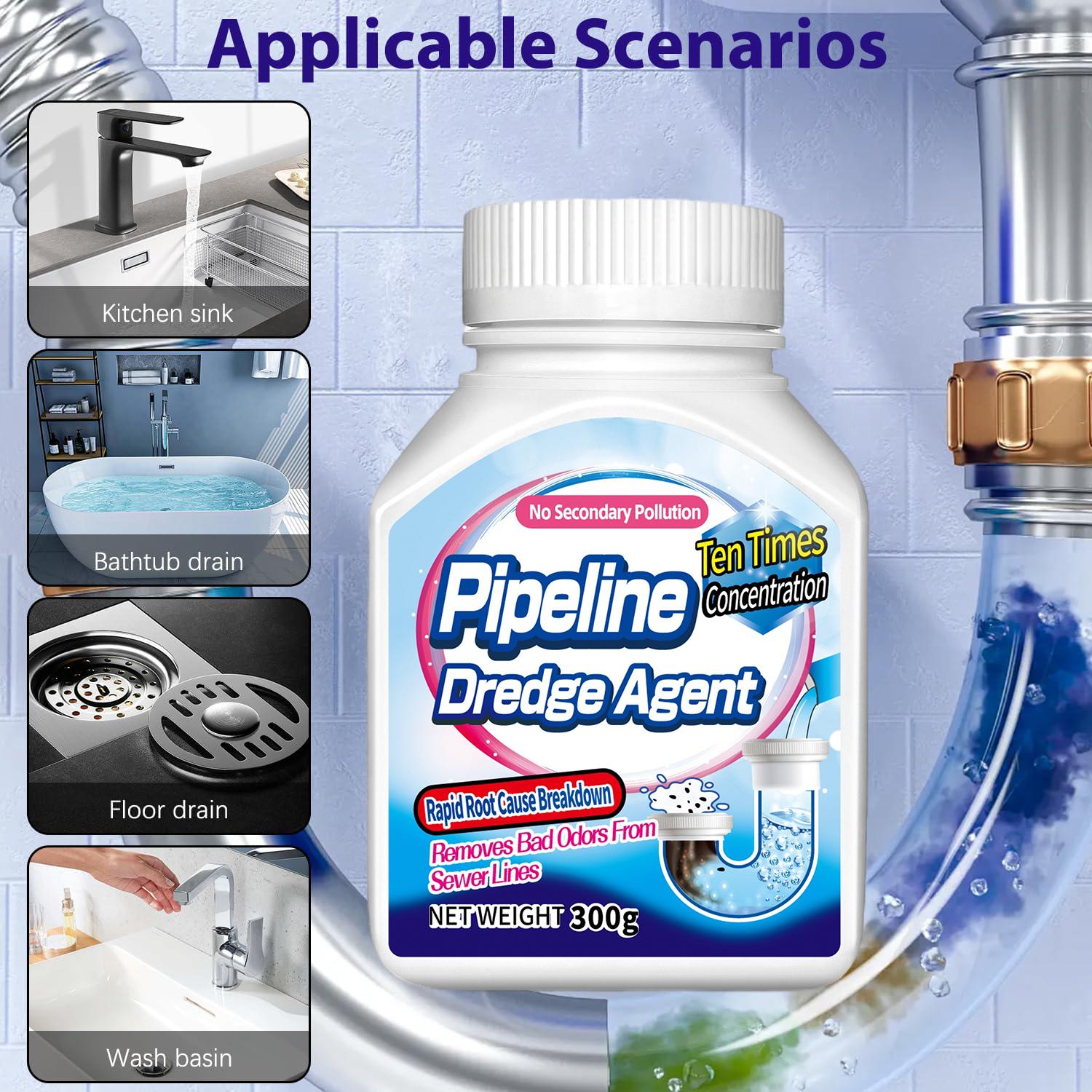 Pipeline Dredging Agent 300g - Powerful Quick Cleaning Drain Clog Remover for Kitchen Bathroom Toilet - Smooth Pipe Flow Restorer