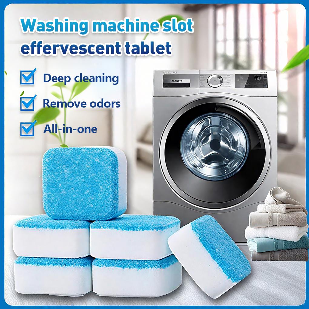 Washing Machine Cleaner Tablets 24 pack Powerful Descaler -Deep Cleaning for HE Front Loader & Top Load Washer Septic Safe Eco-Friendly Deodorizer Clean Drum & Laundry Tub Seal- Year's Supply